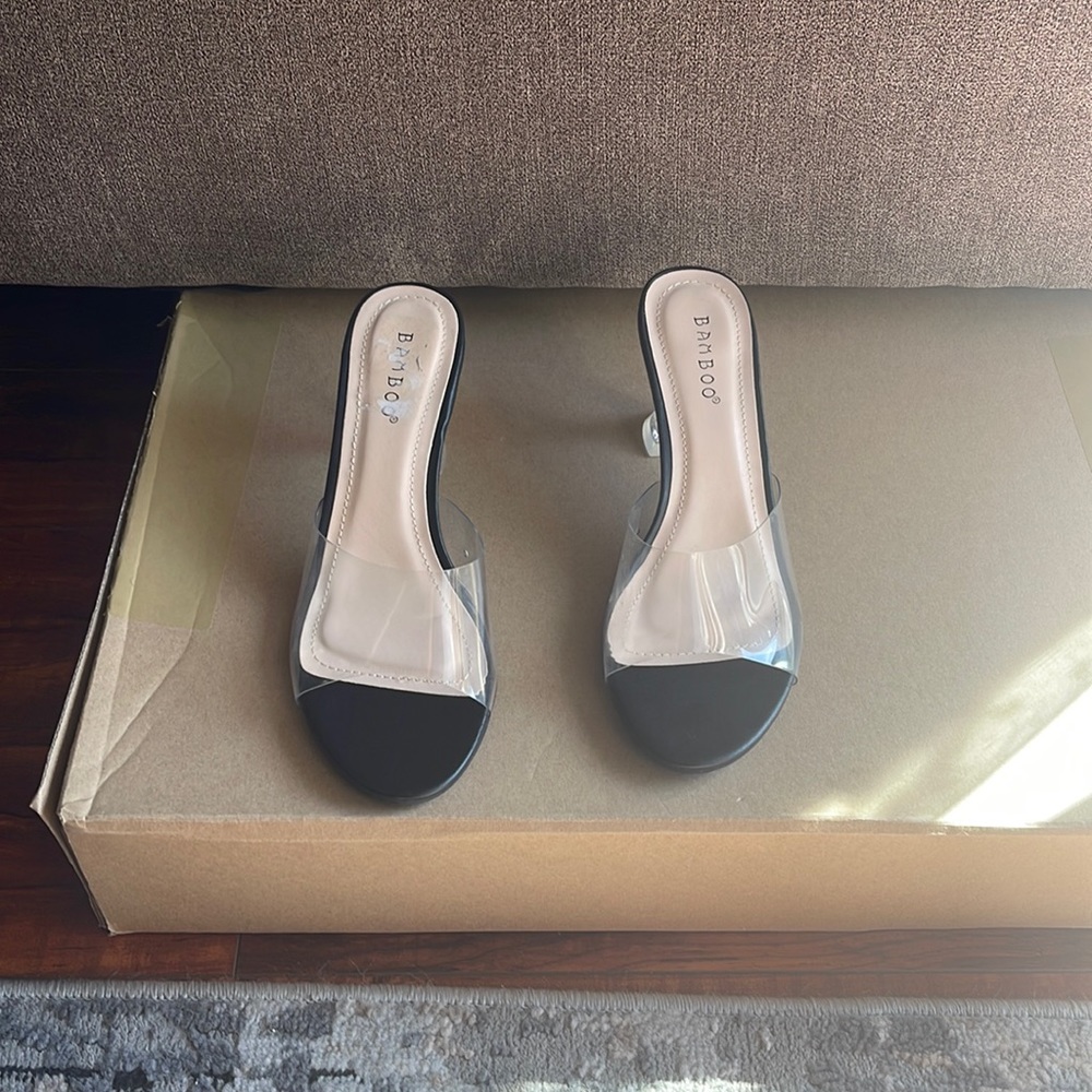 vivianly Womens Clear Heels‎ Sandals Transparent Stiletto Heel new